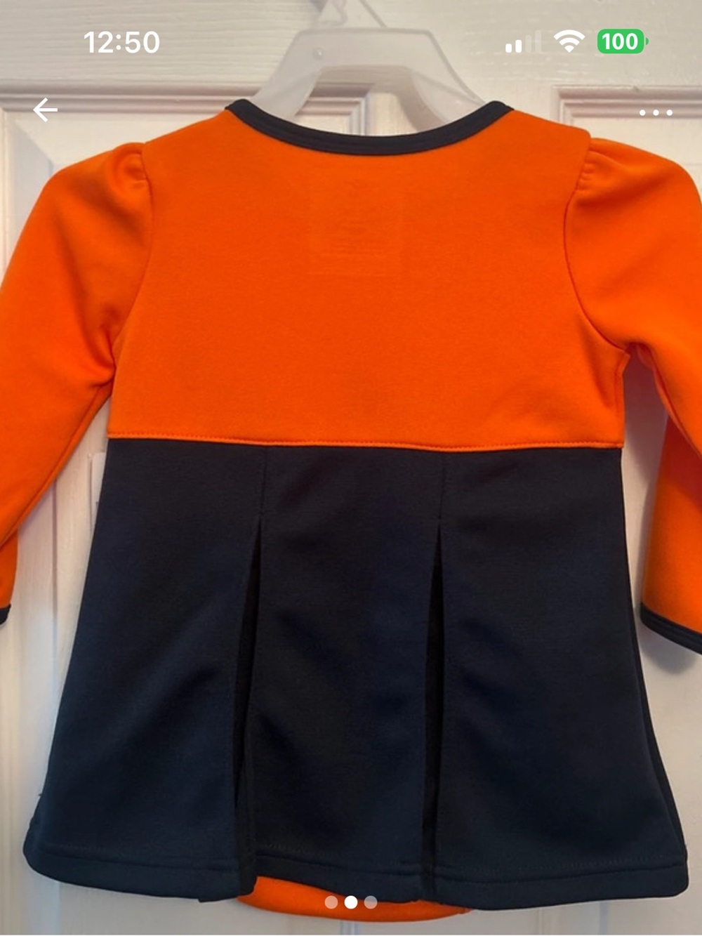 NFL Kids Orange and Navy Cheer Jumper Dress